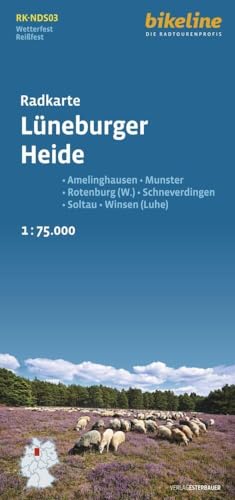 Radkarte Lüneburger Heide: Amelinghausen – Buchholz – Winsen (Luhe) – Schneverdingen – Soltau 1:75.000, wetterfest (Bikeline Radkarte) von Esterbauer