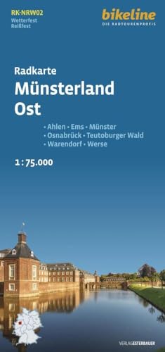 Radkarte Münsterland Ost (RK-NRW02): Ahlen – Ems – Münster – Osnabrück – Teutoburger Wald – Warendorf – Werse (Bikeline Radkarte) von Esterbauer