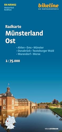 Radkarte Münsterland Ost (RK-NRW02): Ahlen – Ems – Münster – Osnabrück – Teutoburger Wald – Warendorf – Werse (Bikeline Radkarte)