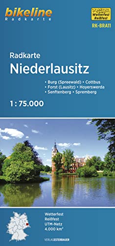 Radkarte Niederlausitz (RK-BRA11): Burg (Spreewald) – Cottbus – Forst (Lausitz) – Hoyerswerda – Senftenberg – Spremberg, 1:75.000, wetterfest/reißfest, GPS-tauglich mit UTM-Netz (Bikeline Radkarte)