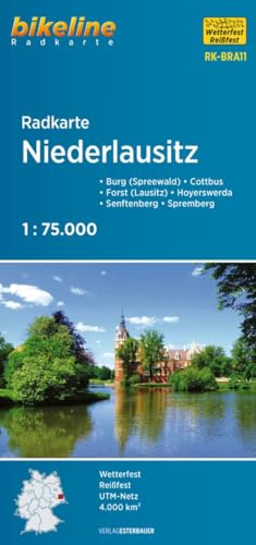 Radkarte Niederlausitz (RK-BRA11): Burg (Spreewald) – Cottbus – Forst (Lausitz) – Hoyerswerda – Senftenberg – Spremberg, 1:75.000, wetterfest/reißfest, GPS-tauglich mit UTM-Netz (Bikeline Radkarte)