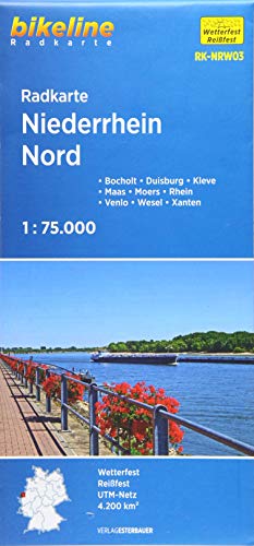 Radkarte Niederrhein Nord (RK-NRW03): Bocholt – Duisburg – Wesel – Kleve – Moers – Xanten – Maas – Rhein – Lippe (Bikeline Radkarte)