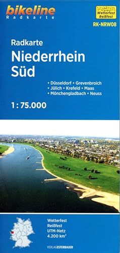 Radkarte Niederrhein Süd (RK-NRW08): Düsseldorf – Grevenbroich – Jülich – Krefeld – Maas – Mönchengladbach – Neuss (Bikeline Radkarte)