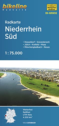 Radkarte Niederrhein Süd (RK-NRW08): Düsseldorf – Grevenbroich – Jülich – Krefeld – Maas – Mönchengladbach – Neuss (Bikeline Radkarte) von Esterbauer GmbH