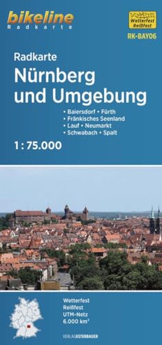 Radkarte Nürnberg und Umgebung (RK-BAY06): Baiersdorf, Fürth, Fränkisches Seenland, Lauf, Neumarkt, Schwabach, Spalt 1:75.000, wetterfest/reißfest, GPS-tauglich mit UTM-Netz (Bikeline Radkarte)