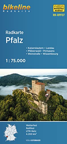 Radkarte Pfalz (RK-RPF07): Kaiserslautern - Landau - Pfälzerwald - Pirmasens - Weinstraße - Wissembourg, 1:75.000, wetterfest/reißfest, GPS-tauglich mit UTM-Netz (Bikeline Radkarte)