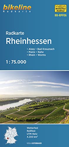 Radkarte Rheinhessen (RK-RPF06): Alzey - Bad Kreuznach - Mainz - Worms - Nahe - Rhein, wetterfest/reißfest, GPS-tauglich mit UTM-Netz (Bikeline Radkarte) von Esterbauer GmbH