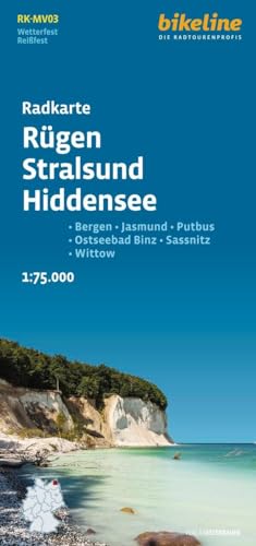 Radkarte Rügen Stralsund Hiddensee (RK-MV03): Bergen – Jasmund – Putbus – Ostseebad Binz – Sassnitz – Wittow, 1:75.000,wetterfest/reißfest, GPS-tauglich mit UTM-Netz (Bikeline Radkarte)