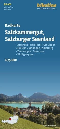 Radkarte Salzkammergut - Salzburger Seenland (RK-A05): Attersee – Bad Ischl – Gmunden – Hallei...