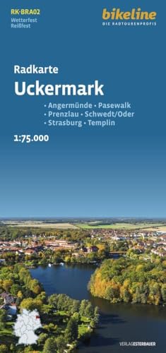 Radkarte Uckermark (RK-BRA02): Angermünde – Pasewalk – Prenzlau – Schwedt/Oder – Strasburg – Templin, 1:75000, wetterfest/reißfest, GPS-tauglich mit UTM-Netz (Bikeline Radkarte)