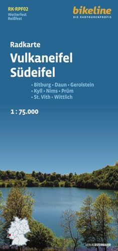 Radkarte Vulkaneifel Südeifel (RK-RPF02): Bitburg – Daun – Gerolstein – Kyll – Nims – Prüm – St. Vith – Wittlich (Bikeline Radkarte)