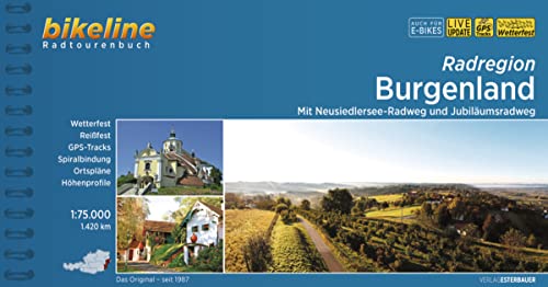 Radregion Burgenland: Mit Neusiedlersee-Radweg und Jubiläumsradweg, 1:75.000, 1.420 km, wetterfest/reißfest, GPS-Tracks Download, LiveUpdate (Bikeline Radtourenbücher) von Esterbauer GmbH