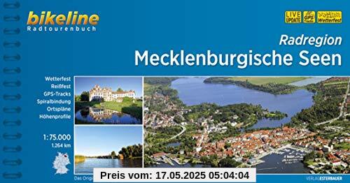 Radregion Mecklenburgische Seen: 1:75.000, 1.264 km, wetterfest/reißfest, GPS-Tracks Download, LiveUpdate (Bikeline Radtourenbücher)