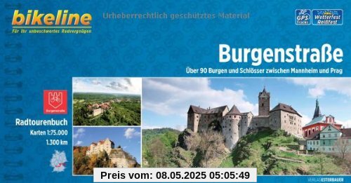 Radtourenbuch Burgenstraße: Von Mannheim nach Prag 1:75.000, 1300 km, wetterfest/reißfest, GPS-Tracks Download