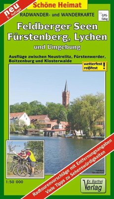 Radwander- und Wanderkarte Feldberger Seen, Fürstenberg, Lychen und Umgebung von Barthel