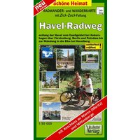 Radwander- und Wanderkarte Havel-Radweg 1 : 50 000 (mit Zick-Zack Faltung)