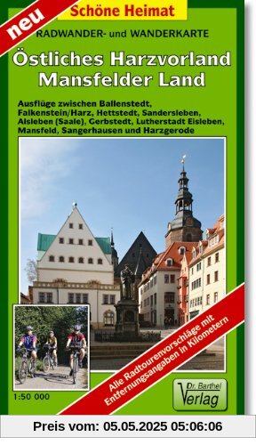 Radwander- und Wanderkarte Östliches Harzvorland Mansfelder Land: Ausflüge zwischen Ballenstedt, Falkenstein/Harz, Hettstedt, Sandersleben, Alsleben ... Sangerhausen und Harzgerode. 1:50000 Radwander- und Wanderkarte Östliches Harzvorland Mansfelder Land: Ausflüge zwischen Ballenstedt, Falkenstein/Harz, Hettstedt, Sandersleben, Alsleben ... Sangerhausen und Harzgerode. 1:50000