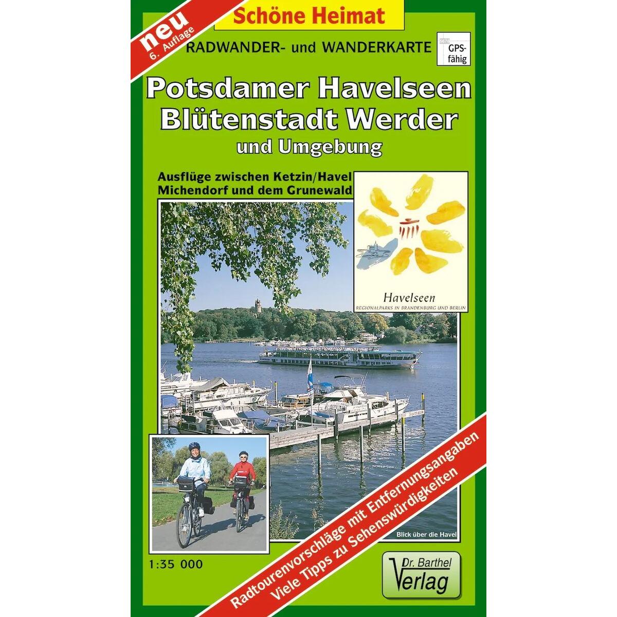 Radwander- und Wanderkarte Potsdamer Havelseen, Blütenstadt Werder und Umgebung ... Radwander- und Wanderkarte Potsdamer Havelseen, Blütenstadt Werder und Umgebung ... von Barthel Dr.