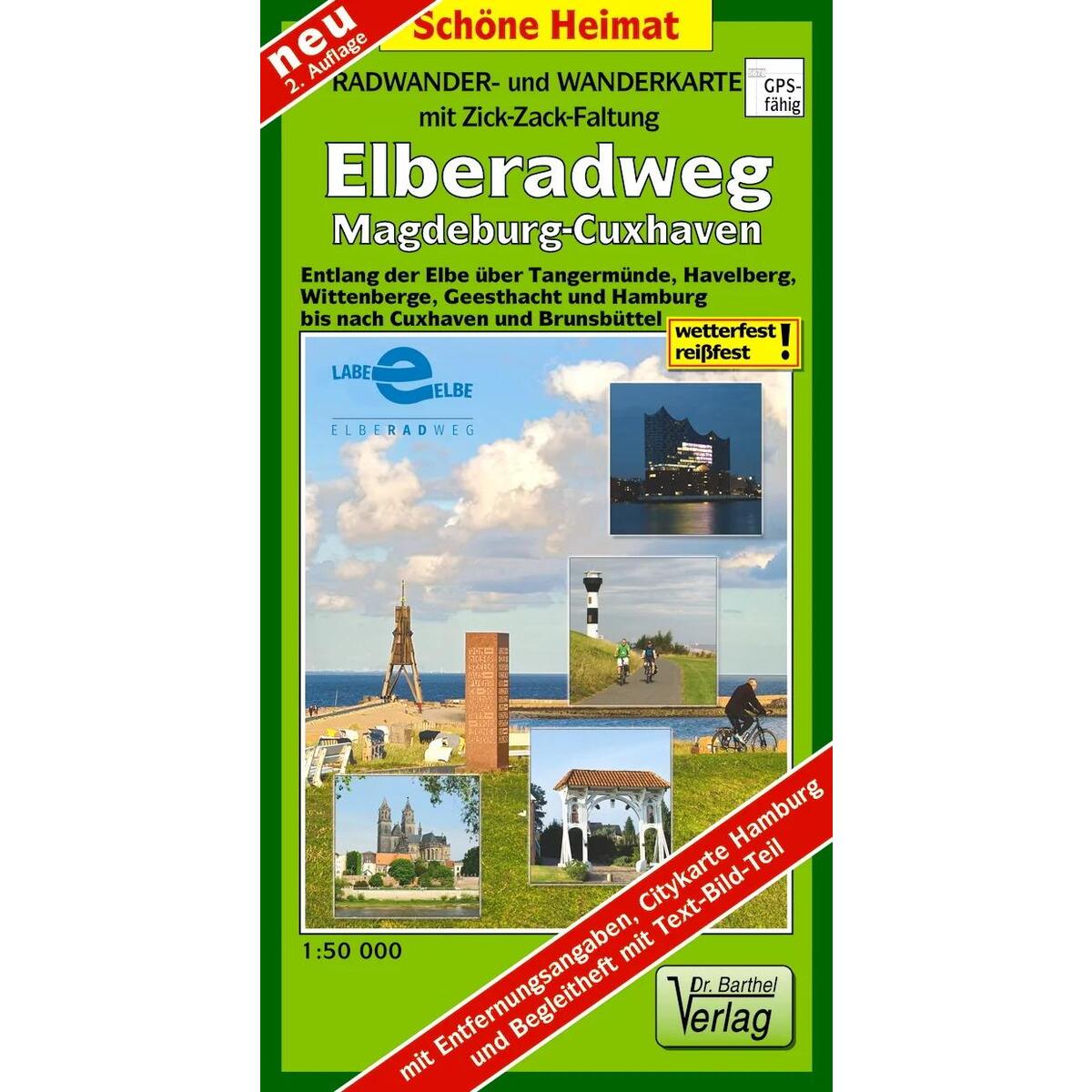 Radwander- und Wanderkarte mit Zick-Zack-Faltung Elberadweg, Magdeburg-Cuxhaven Radwander- und Wanderkarte mit Zick-Zack-Faltung Elberadweg, Magdeburg-Cuxhaven von Barthel Dr.