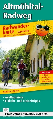 Radwanderkarte Altmühltal-Radweg: Mit Ausflugszielen, Einkehr- & Freizeittipps, wetterfest, reißfest, abwischbar, GPS-genau. 1:50000: Rothenburg ... mit Ausflugszielen, Einkehr- & Freizeittipps Radwanderkarte Altmühltal-Radweg: Mit Ausflugszielen, Einkehr- & Freizeittipps, wetterfest, reißfest, abwischbar, GPS-genau. 1:50000: Rothenburg ... mit Ausflugszielen, Einkehr- & Freizeittipps