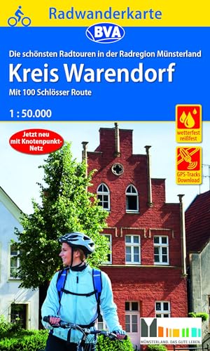 Radwanderkarte BVA Radregion Münsterland Kreis Warendorf mit 100 Schlösser Route 1:50.000, reiß- und wetterfest, GPS-Tracks Download (Radwanderkarte 1:50.000) von BVA BikeMedia