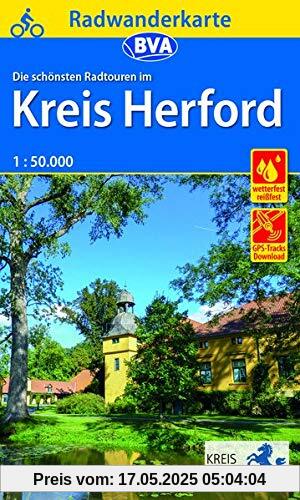 Radwanderkarte BVA Radwandern im Kreis Herford 1:50.000, reiß- und wetterfest, GPS-Tracks Download (Radwanderkarte 1:50.000)