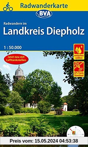 Radwanderkarte BVA Radwandern im Landkreis Diepholz mit Begleitheft 1:50.000, reiß- und wetterfest, GPS-Tracks Download (Radwanderkarte 1:50.000)