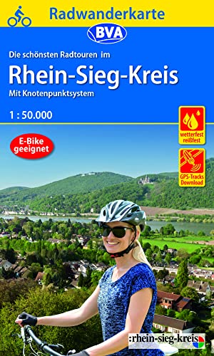 Radwanderkarte BVA Radwandern im Rhein-Sieg-Kreis 1:50.000, reiß- und wetterfest, GPS-Tracks Download: Mit Knotenpunktsystem (Radwanderkarte 1:50.000) von BVA BikeMedia