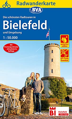 Radwanderkarte BVA Radwandern in Bielefeld und Umgebung 1:50.000, reiß- und wetterfest, GPS-Tracks Download (Radwanderkarte 1:50.000, Band 200406)