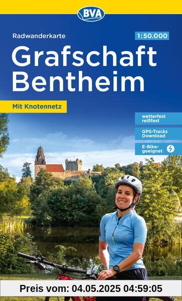 Radwanderkarte BVA Radwandern in der Grafschaft Bentheim 1:50.000, reiß- und wetterfest, E-Bike-geeignet, mit kostenlosem GPS-Download der Touren via ... mit Knotennetz (Radwanderkarte 1:50.000)