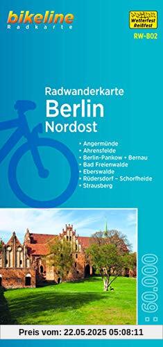 Radwanderkarte Berlin Nordost RW-B02: Angermünde – Bad Freienwalde – Berlin-Pankow – Bernau – Eberswalde – Schorfheide – Strausberg, 1:60.000, ... mit UTM-Netz (bikeline Radwanderkarte)