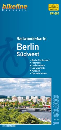 Radwanderkarte Berlin Südwest (RW-B03): Berlin-Zehlendorf – Jüterbog – Luckenwalde – Ludwigsfelde – Potsdam – Treuenbrietzen, 1:60.000, ... mit UTM-Netz (bikeline Radwanderkarte)