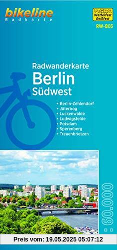 Radwanderkarte Berlin Südwest (RW-B03): Berlin-Zehlendorf – Jüterbog – Luckenwalde – Ludwigsfelde – Potsdam – Treuenbrietzen, 1:60.000, ... mit UTM-Netz (bikeline Radwanderkarte)