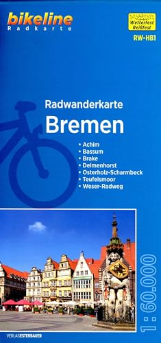 Radwanderkarte Bremen RW-HB1: Achim – Brake – Delmenhorst – Bassum – Osterholz-Scharmbeck – Teufelsmoor – Weser-Radweg, 1:60.000, wetterfest/reißfest, ... mit UTM-Netz (bikeline Radwanderkarte)