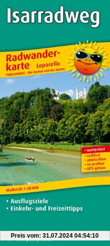 Radwanderkarte Isarradweg: Mit Ausflugszielen, Einkehr- & Freizeittipps, wetterfest, reissfest, abwischbar, GPS-genau. 1:50000: Mit Ausflugszielen, ... reissfest, abwischbar, GPS-genau, recycelbar