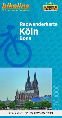 Radwanderkarte Köln RW-K1: Bonn wasserfest/reißfest
