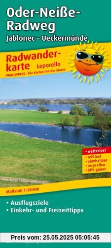 Radwanderkarte Oder-Neiße-Radweg: mit Ausflugszielen, Einkehr- & Freizeittipps, wetterfest, reissfest, abwischbar, GPS-genau. 1:50000