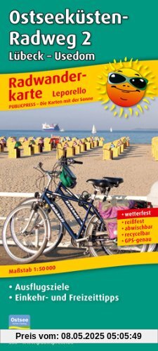 Radwanderkarte Ostseeküsten-Radweg 2 Lübeck-Usedom: Mit Ausflugszielen, Einkehr- und Freizeittipps, reissfest, wetterfest, beschriftbar und wieder abwischbar. 1:50000 Radwanderkarte Ostseeküsten-Radweg 2 Lübeck-Usedom: Mit Ausflugszielen, Einkehr- und Freizeittipps, reissfest, wetterfest, beschriftbar und wieder abwischbar. 1:50000