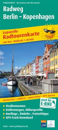 Radweg Berlin - Kopenhagen: Leporello Radtourenkarte mit Ausflugszielen, Einkehr- und Freizeittipps, wetterfest, reißfest, abwischbar, GPS-genau. 1:50000 (Leporello Radtourenkarte: LEP-RK)