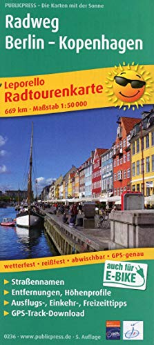 Radweg Berlin - Kopenhagen: Leporello Radtourenkarte mit Ausflugszielen, Einkehr- und Freizeittipps, wetterfest, reißfest, abwischbar, GPS-genau. 1:50000 (Leporello Radtourenkarte: LEP-RK)