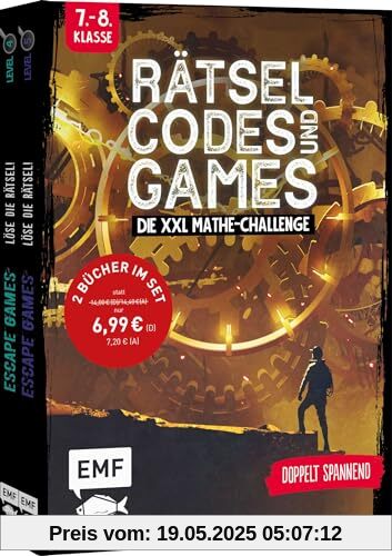 Rätsel, Codes und Games – Die XXL Mathe-Challenge für die 7. und 8. Klasse: Doppelt spannend: 2 Rätselbücher im Bundle
