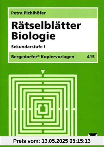 Rätselblätter Biologie: Sekundarstufe I