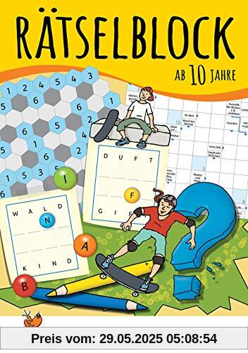 Rätselblock ab 10 Jahre: Kunterbunter Rätselspaß: Labyrinthe, Fehler finden, Kreuzworträtsel, Sudokus, Logicals u.v.m. (Rätseln, knobeln, logisches Denken, Band 635)