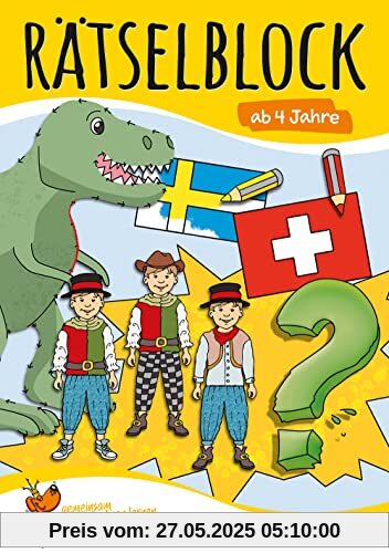 Rätselblock ab 4 Jahre, Band 2, A5-Block: Kunterbunter Rätselspaß: Labyrinthe, Fehler finden, Konzentration, Spaßhaben - Beschäftigung mit Lösungen (Rätseln, knobeln, logisches Denken, Band 643)