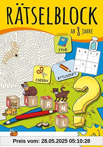 Rätselblock ab 8 Jahre, Band 2, A5-Block: Kunterbunter Rätselspaß: Labyrinthe, Fehler finden, Bilderrätsel, Punkte verbinden u.v.m. (Rätseln, knobeln, logisches Denken, Band 639)