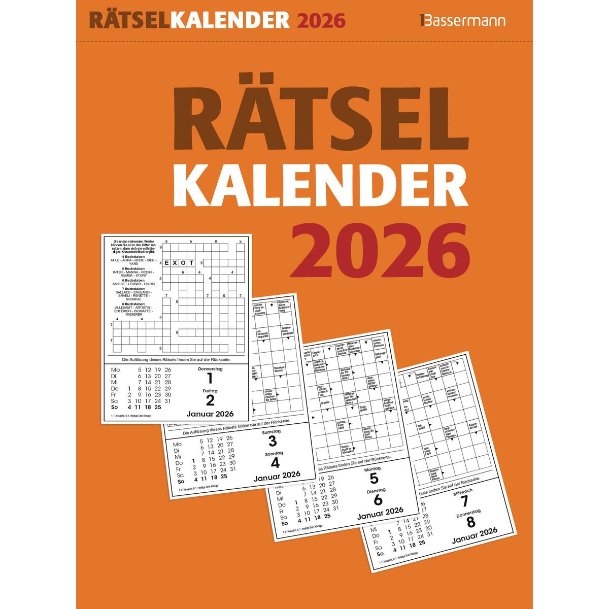 Rätselkalender 2026. Der beliebte Abreißkalender für alle Rätselfreunde von Bassermann, Edition