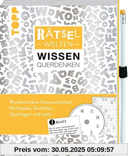 Rätselwelten – Rätseln, Wissen & Querdenken: Wunderschöne Kreuzworträtsel, Wortspiele, Textfallen, Quizfragen und mehr: Inkl. farbig passendem Stift ... zum Befestigen und direkt Losrätseln Rätselwelten – Rätseln, Wissen & Querdenken: Wunderschöne Kreuzworträtsel, Wortspiele, Textfallen, Quizfragen und mehr: Inkl. farbig passendem Stift ... zum Befestigen und direkt Losrätseln