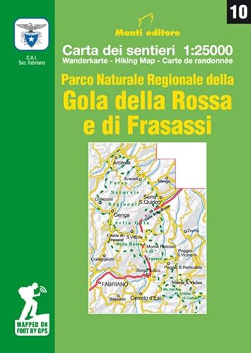 Parco naturale regionale della Gola della Rossa e di Frasassi. Cartina dei sentieri. Scala 1:25.000. Ediz. italiana, inglese e francese