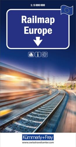 Kümmerly+Frey Europa, Railmap 1:5 Mio.: Praktisch, übersichtlich und unverzichtbar für Bahnreisende (Kümmerly+Frey Thematische Karte) von Hallwag Kümmerly+Frey