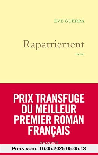 Rapatriement: premier roman